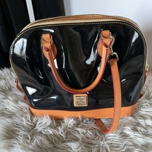 Black patent bag